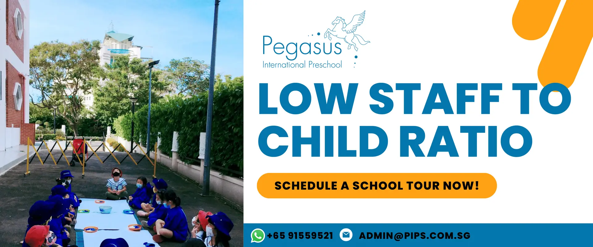 A low staff-to-child ratio during an outdoor activity